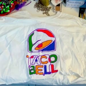 White crop XL shirt. Taco Bell loco. Girls teen wear.